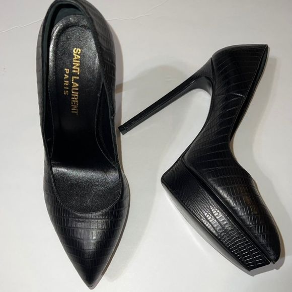 Saint Laurent leather platform pumps - Picture 1 of 9